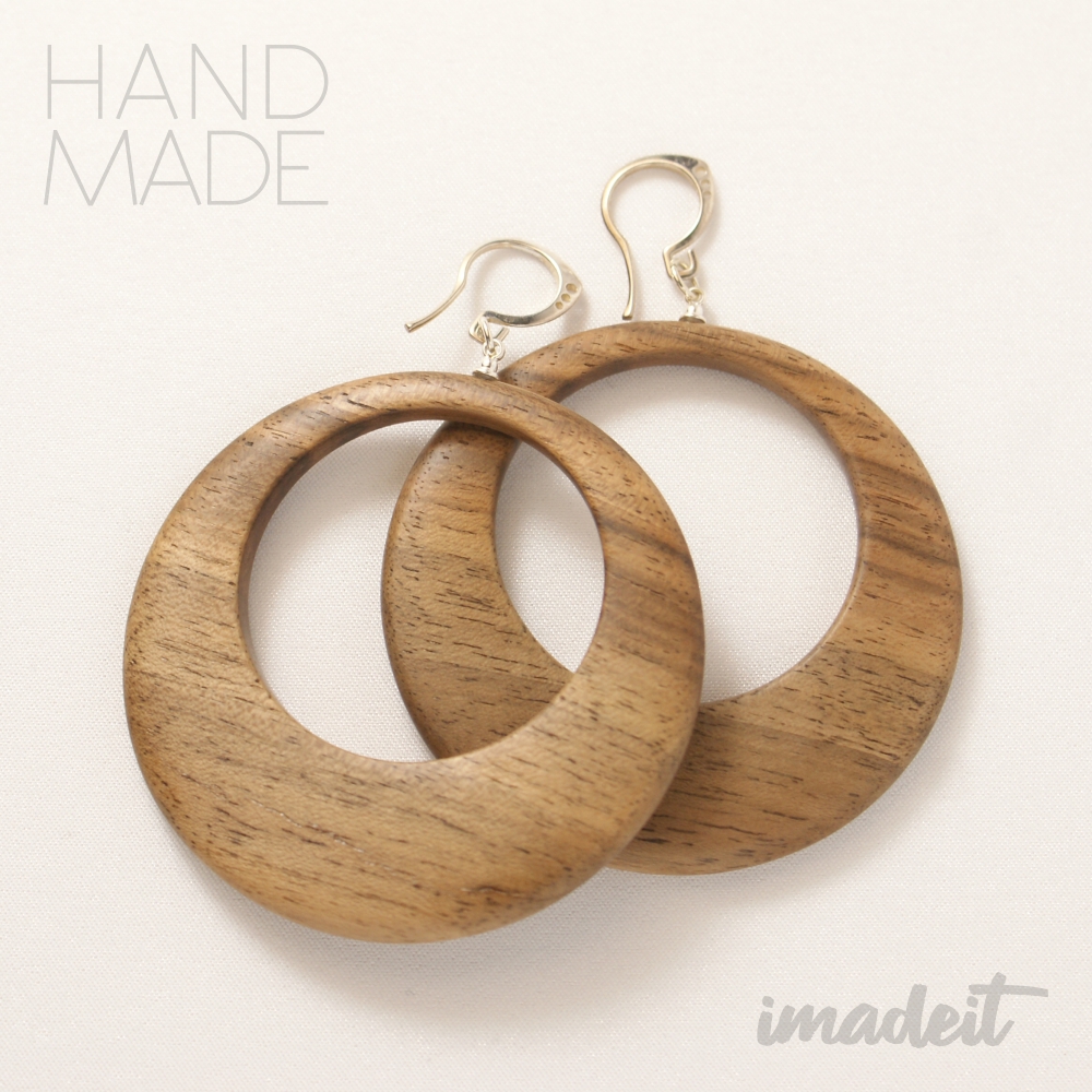 Kolczyki Walnut Circles